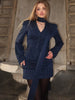 Women Elegant Striped Blazer Top Scarf Lace Up Patchwork Blazers Female Street Casual Commuting Jackets Coats