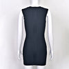 Sexy Plunge V Bandage Dress Stripes Slim Bodyocn Mini Party Celebrity Evening Dress Elastic Knitted Vestidos
