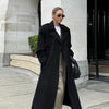 Casual Woolen Women Coat Doube-Breasted Turn-Down Collar Long Sleeve Female Coats Autumn Winter Chic Lady Outwear