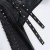 Punk Faux Leather Cropped Jacket Women Spring Streetwear Sexy Slim Fit Rivet PU Blouse Top