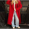 Autumn Winter Solid Women's Woolen Overcoat Urban Long Sleeve Lapel Button Female Outwear Elegant Lady Overcoats