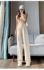 Brown Woolen Suit Pants for Women in Autumn and Winter Narrow Version Straight Wide-leg Pants with Drape