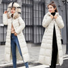 Women Winter Long Cotton Coat Women Big Fur Collar Parkas Korean Loose Belt Slim Jacket Down Cotton Coat Women Outwear