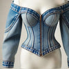Goth Y2k Denim Top Women Elegant Off The Shoulder Zip Up Cardigan Short Slim Fit Long Sleeve Shirt Female Blouse Jacket