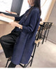 Pleated Singlebreasted Windbreaker Long Spring and Autumn Collar Temperament Coat Seven-point Sleeve Joker Cardigan Woman