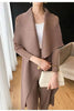 Pleated Long Trench Thin Temperament Solid Color Big Lapel Open Stitch Coat Female Coat Autumn 2C785