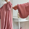 Dubai Corduroy Abaya for Muslim Women Eid Ramadan Modest Dress Loose Large Elegant Gown Islam Clothing Turkey Solid Robe