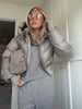 Women's Winter Retro Hooded Cotton Jacket Chic Solid Thick Warm Zip Up Long Sleeve Short Coat Lady Daily Casual Streetwear