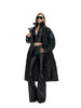 Spring Autumn Long Fitted Soft Black Pu Leather Flare Pants for Women Low Waist Sexy Designer Gyaru Clothes