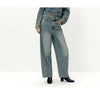 Women Jeans Washed Curved Barrel Loose Draping Wide Leg Autumn Retro Street Style Denim Bottoms Daily Wear