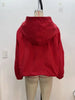 Women's Jacket Autumn Red Long-Sleeve Drawstring Decorative Festive Hoodie Zipper Cardigan Casual Versatile