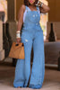 Plus Size Women's Jumpsuit Denim Pockets Overall Rompers Wide Leg Jeans Slim Streetwear Casual Jumpsuit for Women's