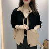 Women Splicing Loose Fitting Jacket Spring Female Leisure Outerwear Ladies Top Grade Long Sleeved Tops Coat