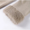 Lace-Up Long Overcoat Women's Coat Office Lady Elegant Woolen Furry Patchwork Long Sleeve Coats Loose Cardigan Jackets