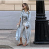 Solid Belted Maxi Trench Coats Women's Loose Full Sleeves Single-breasted Lace-up Windbreak Ladies Early Autumn Outwear