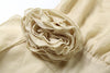 Hipster Sash+Dress Women Thin Elegant Slash Neck Tierred Puffy Hem 3d Flowers Tassel Buttons Skinny Party Bodycon