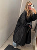 Female Oversized Long Puffer Coat Zip Lapel Full Sleeve Warm Thick Green Overcoat Winter Casual Street Chic Outwear