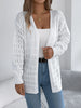 Solid Color Hollow Lantern Long Sleeve Sweater for Women Casual Cardigan Sweaters Autumn Winter Mid-length Jacket Tops