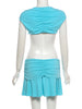Hollow Design Mini Dress Woman Sexy V-Neck Buckles Patchwork Waistless Girls Elegant Chic Street Bodycon