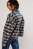 Chic Vintage Floral Print Cotton Coat Autumn Winter Women Jacket Long Sleeve Cardigan Pocket Streetwear Short Quilted Jacket
