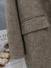 Retro Woolen Suit Jacket Women Long Sleeves Singel Breasted Brown Color Pocket Chic Blazers Office Lady Clothing 2DB2124