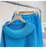 2 Pieces Sets For Women Beading Loose Shirts With Wide Leg Pants Female Elegant Clothing Spring Autumn 2DB2230