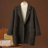Double-sided Wool Coat Autumn Winter Women's Suit Collar Cocoon-neck Raglan Sleeves Small Lloose Versatile Pure Woolen Coat