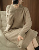 Women's Knit Sweater Dress Loose Knitted One-piece Dresses For Women Autumn Winter With Midi Korean