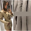 Elegant Stripe Blazer Women Loose Full Sleeve Stand Collar Single Breasted Coats Female Spring Outwear Lady