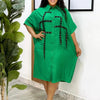Loose Shirt Dress Lapel Single Breasted Half Sleeved Big Pocket Spliced midi Dresses Women Elegant Commuter Shirt