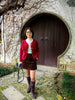 Pirce WineRed Tweed Coats Female Autumn Winter Temperament Short Jacket Korean All-Match O-Neck Outerwear