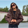 Faux Fur Neck Short Jackets Women Long Sleeve Ruff Thicken Loose Outerwear Female Autumn Winter Chic Daily Coats