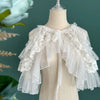 Lolita Short Shawl Coat Women Sweet Kawaii Lace Mesh Open Front Poncho Gothic Girls Retro Cute Princess Capes Outerwear