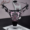 Butterfly Lace Thong for Women Low Waist G-String Transparent Mesh Panties Sexy Embroidered Briefs Adjustable Waist Culotte Femm