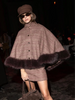 Elegant Plaid Cape Skirt 2 Piece Set Women Chic High Waist Single Breasted Faux Fur Hem Shawl Coat Suit Fall Winter Party Outfit