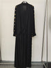 Designer women's clothing hardware buttons on both sides cardigan style twist tie waist dress loose long skirt