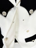 High Street Designer Jacket Women's Slim Fitting Rhinestone Diamonds Buttons Color Block Blazer