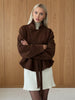 Lace Up Suede Jacket Women Lapel Full Sleeve Single-breasted Pocket Cropped Coat Spring Lady Daily Street Outerwear
