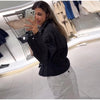 Floral Print Zip Button Stand Collar Quilted Jacket Drawstring Waist Oversized Autumn Women Coat Casual Chic Lady Outerwear