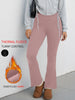 Fleece Lined Pants for Women - High Waisted Soft Flare Leggings with Tummy Control Design