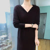 100%Pure Mink Cashmere Knitted Dress Ladies Hooded Collar Large Size Long Skirt Casual High Waist Hooded Skirts Autumn Dress