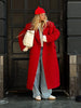 Elegant Women's Woolen Overcoat Solid Lapel Double Breasted Full Sleeve Long Coat Autumn Winter Lady Outwear