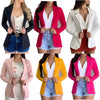 Formal Blazer Women Office Work Set Pocket Jacket Coat Loose women wear Women Blazer Casual Long-sleeved Top Solid Color Suit