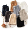 Women 100% Wool Pants Autumn and Winter Soft Comfortable High-Waist Knitted Thicken Pants Female Thin pants Casual Trousers