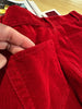 Retro Red Mid-Waist Wide-Leg Straight Corduroy Long Pants For Women Autumn Winter
