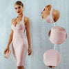 women's neck hanging sexy suspender backless tight bandage dress elegant hip hugging dress