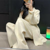 Autumn Winter Women’s Knit Cardigan Vest&Wide Leg Pants Set Comfy Stylish 3-Piece Casual Outfits Warm Knitwear Clothes