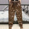 Autumn Winter Cotton Trousers Women's Snow Waterproof Warm Pants Winter Drawstring Thicken Casual Harem Pants