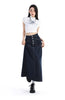 High Waist Denim Skirt Women Autumn Single Buttons Long Skirt Women Korean Style Casual Jeans Skirts Womens