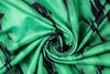 Women's Retro Print Turtleneck Long Sleeve Waistband Pleated Big A-Line Long Dress